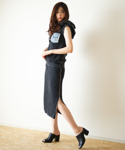 ROGER AND RAW(ロジャーアンドロウ)の「Roger&Raw / 畦切替SK(スカート・レディース・ホワイト/ブラック/グレー/ネイビー・M)」の9枚目の写真