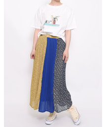 POU DOU DOU | パッチワークアコーディオンプリーツスカート(スカート)