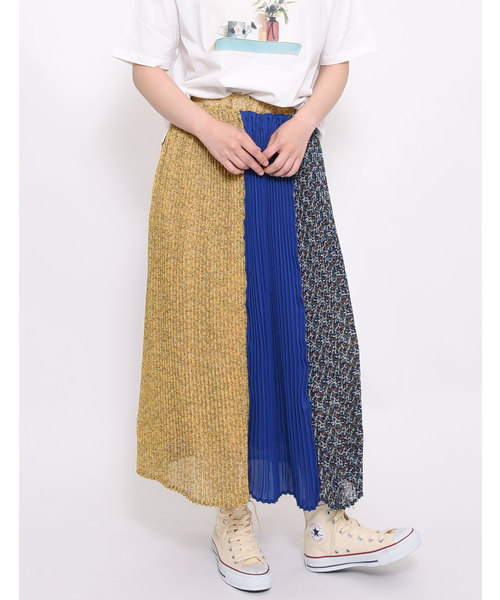 POU DOU DOU(プードゥドゥ)の「パッチワークアコーディオンプリーツスカート(スカート・レディース・ブラック/イエロー/ネイビー・3)」の20枚目の写真