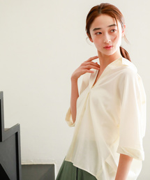 niko and... | リネン抜け襟タックシャツ(シャツ/ブラウス)