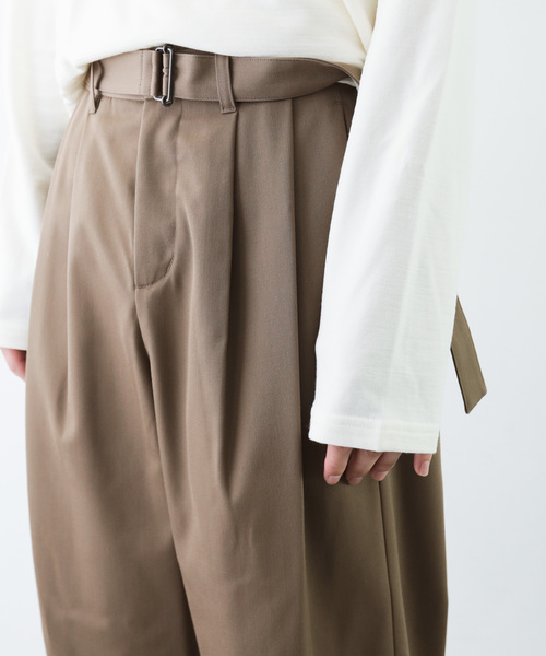 セール】60/2フランネラーナ高密度ギャバ ベルト付ワイド