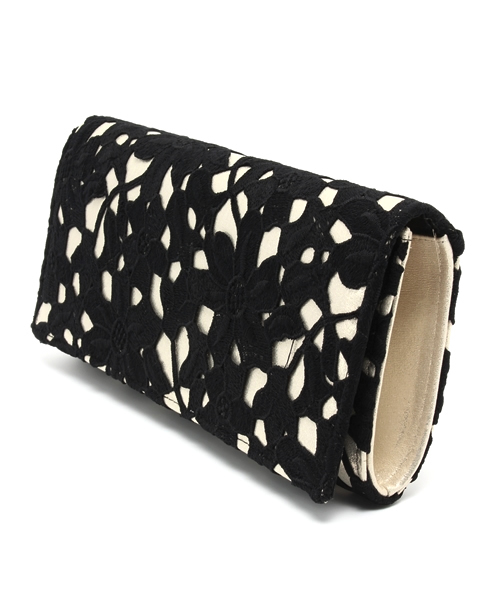 ROSE BUD（ローズバッド）の「(LL ACCESSORIES) B455J FLOWER MOTIEF CLUTCH BAG[結婚式＆パーティー]（クラッチバッグ・レディース・ブラック/ブルー・ONE SIZE）」の7枚目の写真
