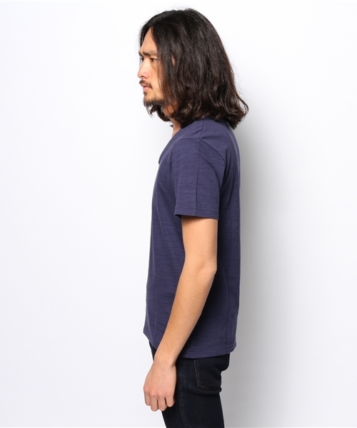 WEGO(ウィゴー)の「WEGO/スラブUネックTシャツ(Tシャツ/カットソー・メンズ・ホワイト/ネイビー/イエロー/ライトピンク・LARGE/MEDIUM)」の6枚目の写真