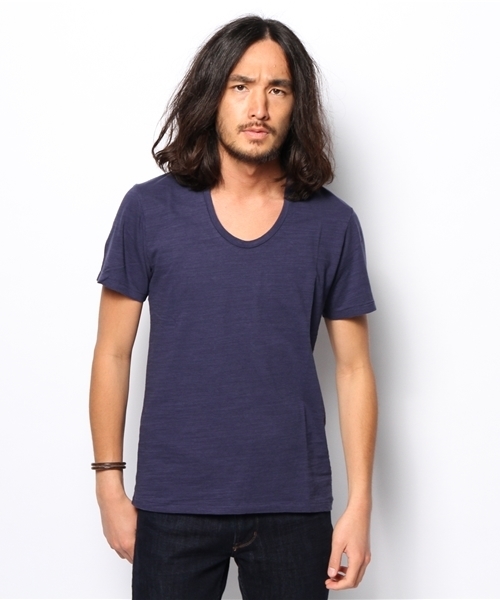 WEGO(ウィゴー)の「WEGO/スラブUネックTシャツ(Tシャツ/カットソー・メンズ・ホワイト/ネイビー/イエロー/ライトピンク・LARGE/MEDIUM)」の11枚目の写真