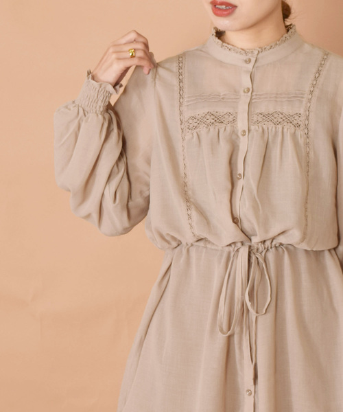 w closet（ダブルクローゼット）の「ポリボイルレースブラウス（シャツ/ブラウス・レディース・オフホワイト/ベージュ/テラコッタ・FREE）」の16枚目の写真