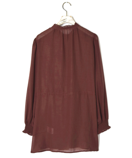 w closet（ダブルクローゼット）の「ポリボイルレースブラウス（シャツ/ブラウス・レディース・オフホワイト/ベージュ/テラコッタ・FREE）」の4枚目の写真