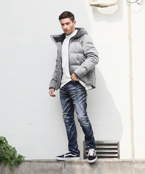 JACKROSE(ジャックローズ)の「JE・シームレス フードダウンジャケット(ダウンジャケット/コート・メンズ・ブラック/グレー/ベージュ・M/L/XL)」の16枚目の写真