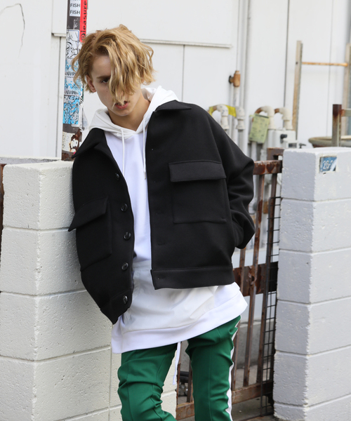 GALLIS ADDICTION（ガリスアディクション）の「GA P/WOOL MILITARY BLOUSON/シャツジャケット（ブルゾン・メンズ・ホワイト/ブラック/ベージュ・M/L）」の4枚目の写真