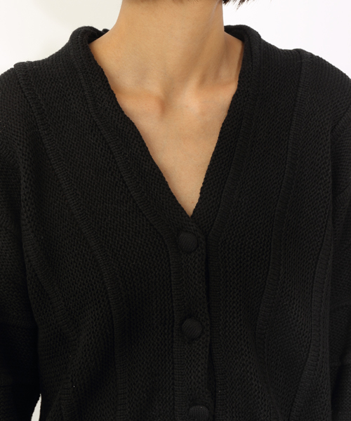i(アイ)の「立体ラインニットC/D(カーディガン/ボレロ・レディース・ホワイト/ブラック・FREE)」の5枚目の写真