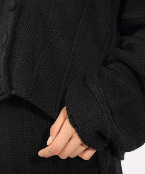 i(アイ)の「立体ラインニットC/D(カーディガン/ボレロ・レディース・ホワイト/ブラック・FREE)」の6枚目の写真