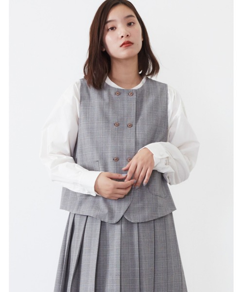 POU DOU DOU（プードゥドゥ）の「E/Rダブルボタンベスト（ベスト・レディース・ブラック/イエロー/スミクロ・3）」の11枚目の写真