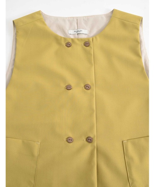POU DOU DOU（プードゥドゥ）の「E/Rダブルボタンベスト（ベスト・レディース・ブラック/イエロー/スミクロ・3）」の6枚目の写真