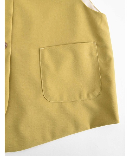 POU DOU DOU（プードゥドゥ）の「E/Rダブルボタンベスト（ベスト・レディース・ブラック/イエロー/スミクロ・3）」の7枚目の写真