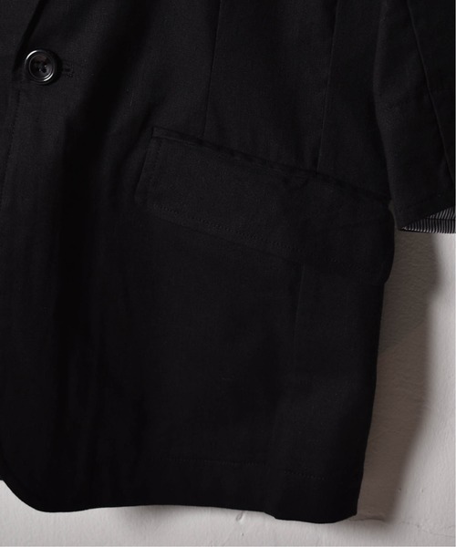 セール】綿麻ストレッチ テーラードジャケット/サマージャケット 7分袖