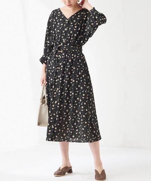 natural couture(ナチュラルクチュール)の「ギャザースリーブ2WAYワンピース(ワンピース・レディース・カーキ/サックスブルー/その他2/ライトベージュ/ブラック/その他1・FREE)」の6枚目の写真