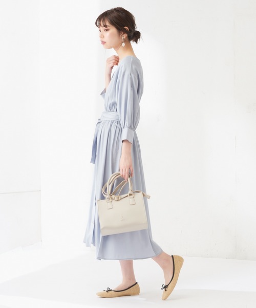 natural couture(ナチュラルクチュール)の「ギャザースリーブ2WAYワンピース(ワンピース・レディース・カーキ/サックスブルー/その他2/ライトベージュ/ブラック/その他1・FREE)」の4枚目の写真