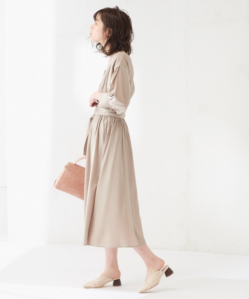 natural couture(ナチュラルクチュール)の「ギャザースリーブ2WAYワンピース(ワンピース・レディース・カーキ/サックスブルー/その他2/ライトベージュ/ブラック/その他1・FREE)」の13枚目の写真