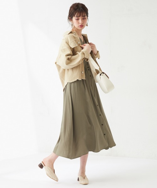 natural couture(ナチュラルクチュール)の「ギャザースリーブ2WAYワンピース(ワンピース・レディース・カーキ/サックスブルー/その他2/ライトベージュ/ブラック/その他1・FREE)」の16枚目の写真