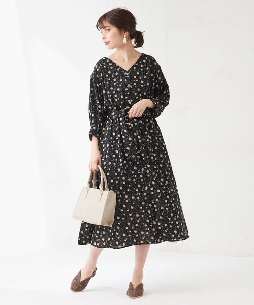 natural couture(ナチュラルクチュール)の「ギャザースリーブ2WAYワンピース(ワンピース・レディース・カーキ/サックスブルー/その他2/ライトベージュ/ブラック/その他1・FREE)」の8枚目の写真