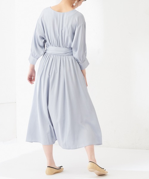 natural couture(ナチュラルクチュール)の「ギャザースリーブ2WAYワンピース(ワンピース・レディース・カーキ/サックスブルー/その他2/ライトベージュ/ブラック/その他1・FREE)」の21枚目の写真