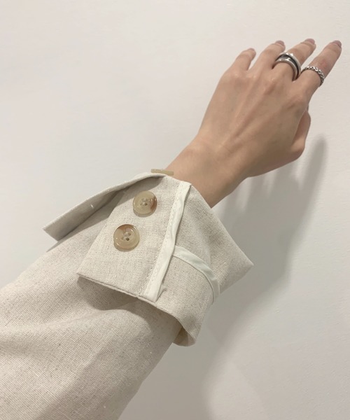 KOBE LETTUCE（コウベレタス）の「リネンブレンドノーカラーサマージャケット（ノーカラージャケット・レディース・ブラウン/ミント/ナチュラル・FREE）」の20枚目の写真