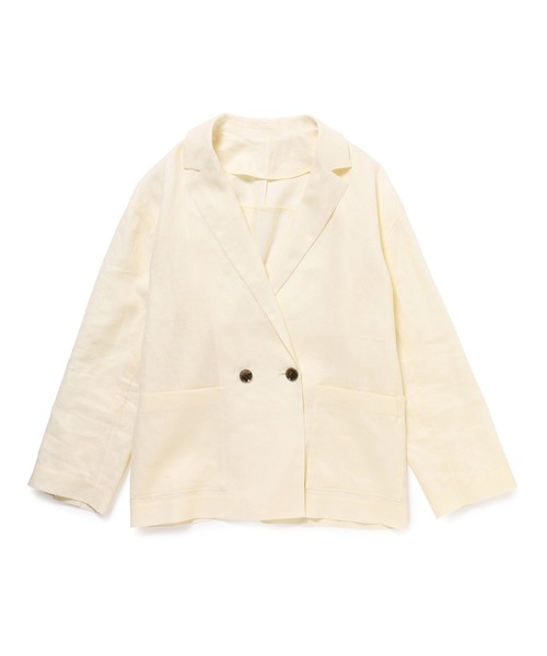 ADAM ET ROPE'（アダムエロペ）の「LINEN　ルーズジャケット（テーラードジャケット・レディース・ホワイト系その他/イエロー系その他・FREE）」の14枚目の写真