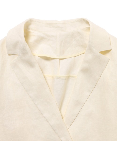 ADAM ET ROPE'（アダムエロペ）の「LINEN　ルーズジャケット（テーラードジャケット・レディース・ホワイト系その他/イエロー系その他・FREE）」の9枚目の写真