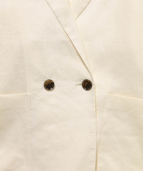 ADAM ET ROPE'（アダムエロペ）の「LINEN　ルーズジャケット（テーラードジャケット・レディース・ホワイト系その他/イエロー系その他・FREE）」の8枚目の写真