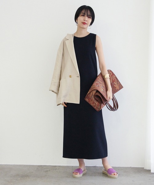 ADAM ET ROPE'（アダムエロペ）の「LINEN　ルーズジャケット（テーラードジャケット・レディース・ホワイト系その他/イエロー系その他・FREE）」の7枚目の写真