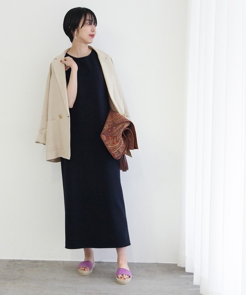 ADAM ET ROPE'（アダムエロペ）の「LINEN　ルーズジャケット（テーラードジャケット・レディース・ホワイト系その他/イエロー系その他・FREE）」の3枚目の写真