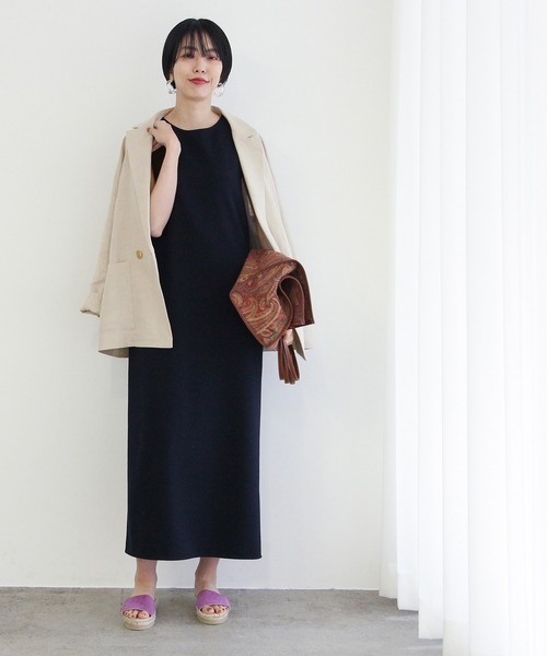 ADAM ET ROPE'（アダムエロペ）の「LINEN　ルーズジャケット（テーラードジャケット・レディース・ホワイト系その他/イエロー系その他・FREE）」の10枚目の写真