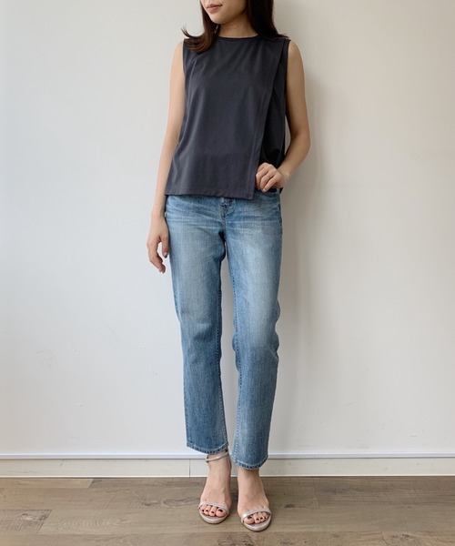 LOUNGEDRESS（ラウンジドレス）の「アシンメトリータンク（タンクトップ・レディース・ホワイト/ダークグレー・FREE）」の12枚目の写真