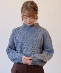 VANNIE U | VANNIE U ハイネックぽこぽこショートニット(ニット/セーター)