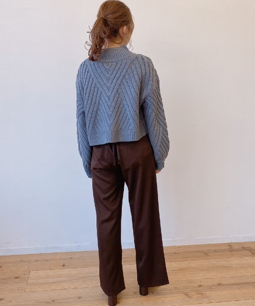 VANNIE U（ヴァニーユー）の「ハイネックぽこぽこショートニット（ニット/セーター・レディース・ブラウン/オリーブ/ブルー/ナチュラル・FREE）」の22枚目の写真