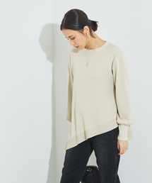 qualite | ブライトコットンアシメニットプルオーバー(ニット/セーター)