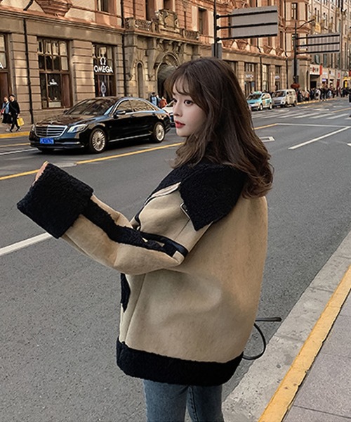 Girly Doll(ガーリードール)の「エコムートンボアジャケット(ブルゾン・レディース・ブラック/ブラウン/グレー/キャメル・FREE)」の19枚目の写真