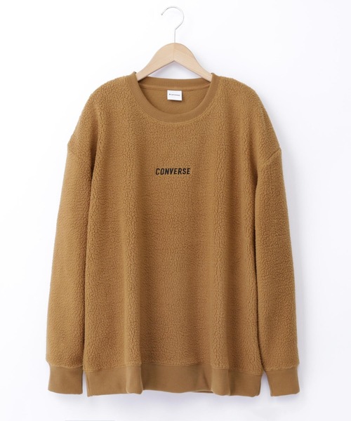 CONVERSE(コンバース)の「CONVERSE/コンバース 別注 ボア センター刺繍ロゴ ビッグシルエット クルーネックスウェット/クルーネックボアトレーナー(スウェット・メンズ・ベージュ/ブラウン/ブラック/ナチュラル/ネイビー・FREE)」の22枚目の写真