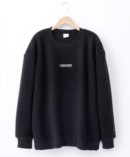CONVERSE(コンバース)の「CONVERSE/コンバース 別注 ボア センター刺繍ロゴ ビッグシルエット クルーネックスウェット/クルーネックボアトレーナー(スウェット・メンズ・ベージュ/ブラウン/ブラック/ナチュラル/ネイビー・FREE)」の20枚目の写真