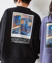 Akane Malbeni/丸紅茜 STRANGER APARTMENTS コラボ イラストプリント ビックシルエットプルオーバースウェット