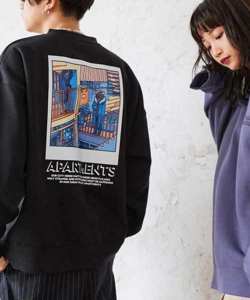 MONO-MART（モノマート）の「Akane Malbeni/丸紅茜 STRANGER APARTMENTS コラボ イラストプリント ビックシルエットプルオーバースウェット（スウェット・メンズ・ホワイト/ブラック/パープル/オレンジ/ホワイト系その他/ブラック系その他/パープル系その他/オレンジ系その他・M/L）」の17枚目の写真
