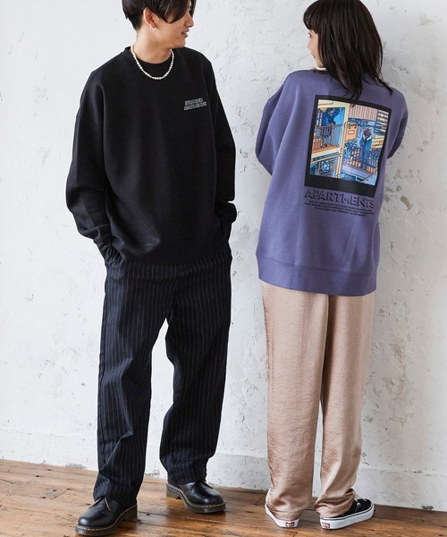 MONO-MART（モノマート）の「Akane Malbeni/丸紅茜 STRANGER APARTMENTS コラボ イラストプリント ビックシルエットプルオーバースウェット（スウェット・メンズ・ホワイト/ブラック/パープル/オレンジ/ホワイト系その他/ブラック系その他/パープル系その他/オレンジ系その他・M/L）」の14枚目の写真