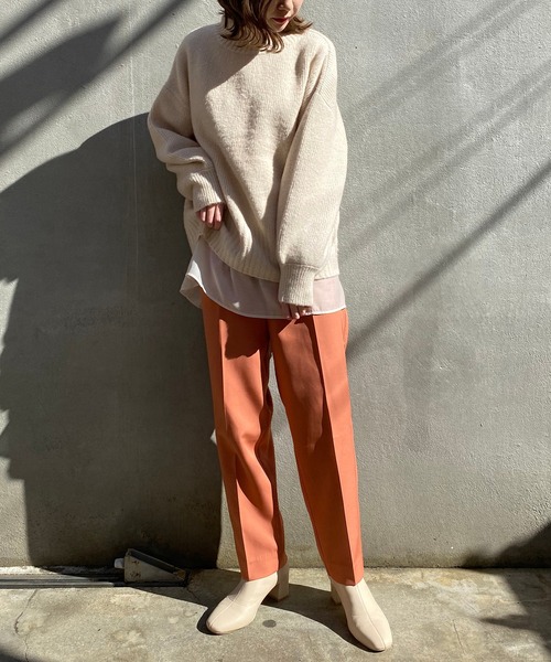 one after another NICE CLAUP（ワンアフターアナザーナイスクラップ）の「【ZOZO限定】カラーテーパードパンツ（スラックス・レディース・ブラウン/アイボリー/ブラウン系その他/ベージュ系その他/オレンジ系その他・FREE）」の8枚目の写真