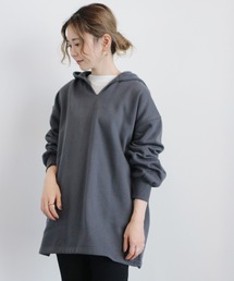 AMERICAN HOLIC | スキッパー裏毛チュニック ＊(パーカー)