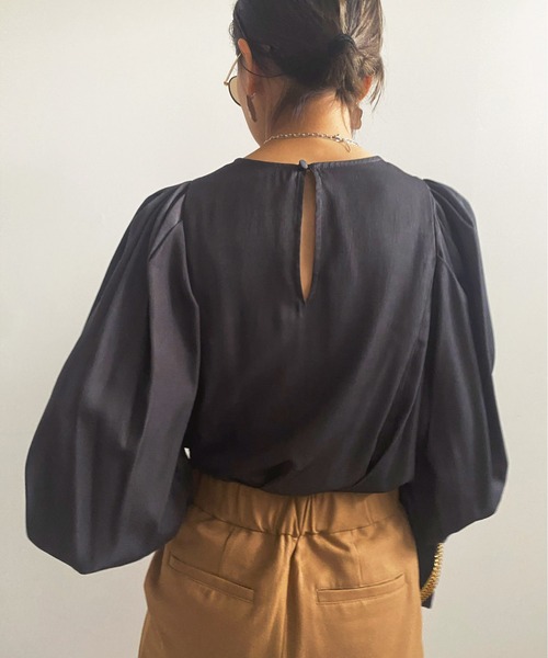 Ameri（アメリ）の「UNDRESSED LACE CUFFS BLOUSE（シャツ/ブラウス・レディース・チャコールグレー/グリーン/アイボリー・FREE）」の8枚目の写真