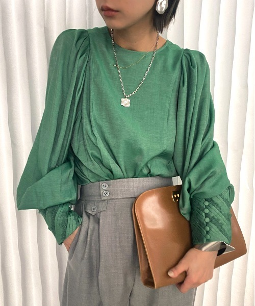 Ameri VINTAGE - 大人気！【AMERI】UNDRESSED LACE CUFFS BLOUSE Ameri（アメリ）の「UNDRESSED LACE CUFFS BLOUSE（シャツ