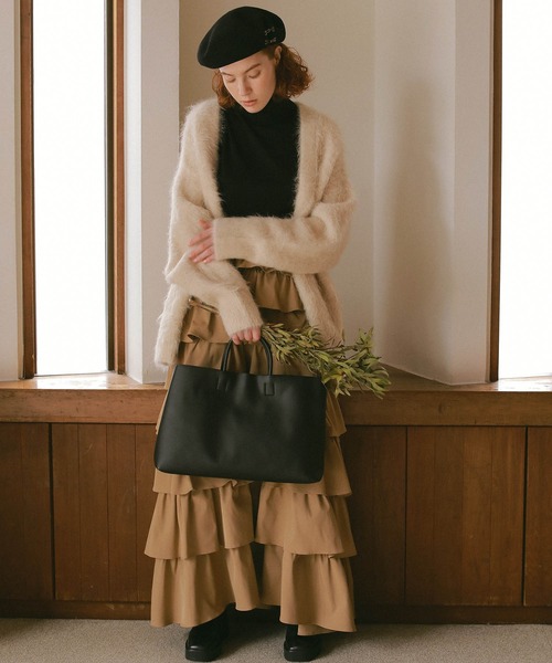 EFOLE（エフォル）の「【EFOLE】 　ビッグトートバッグ（トートバッグ・レディース・ブラック/キャメル/グレイッシュベージュ・FREE）」の11枚目の写真