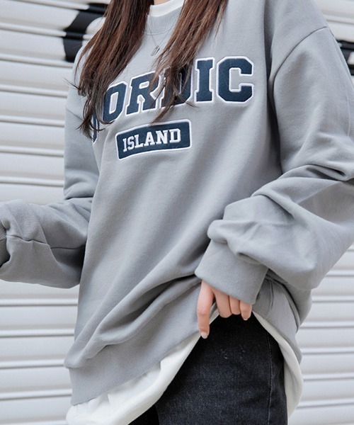 HOTPING（ホッピン）の「NORDICレタリングルーズスウェット（スウェット・レディース・ライトグレー/ネイビー/グレー/ブラック・FREE）」の16枚目の写真