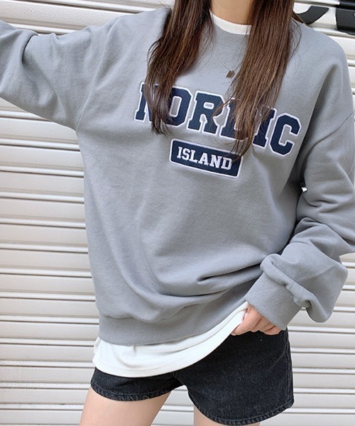 HOTPING（ホッピン）の「NORDICレタリングルーズスウェット（スウェット・レディース・ライトグレー/ネイビー/グレー/ブラック・FREE）」の22枚目の写真