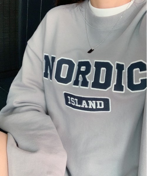 HOTPING（ホッピン）の「NORDICレタリングルーズスウェット（スウェット・レディース・ライトグレー/ネイビー/グレー/ブラック・FREE）」の18枚目の写真