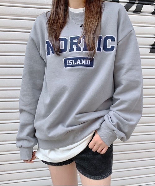 HOTPING（ホッピン）の「NORDICレタリングルーズスウェット（スウェット・レディース・ライトグレー/ネイビー/グレー/ブラック・FREE）」の10枚目の写真